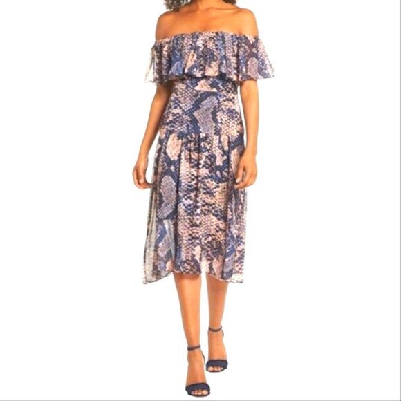 COOPER ST snake print off the shoulder dress size 4 - Picture 1 of 9